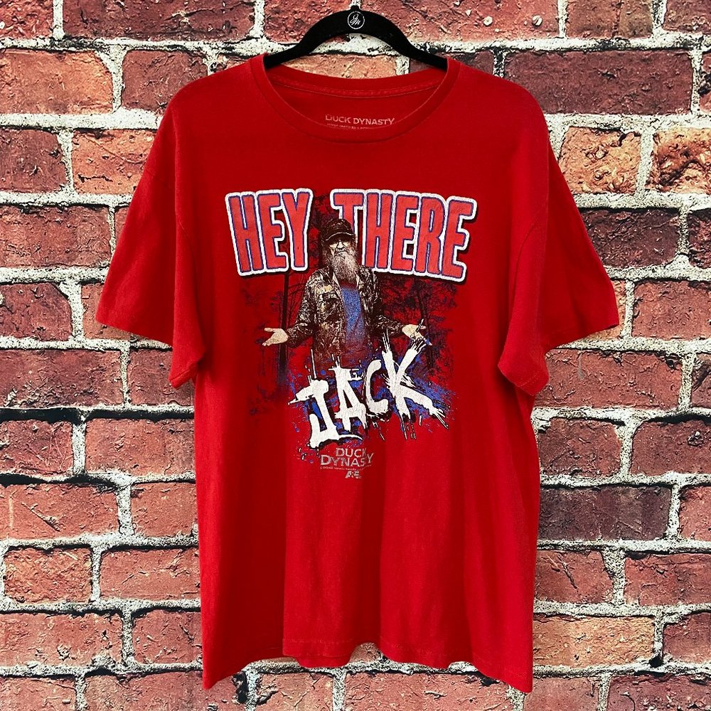Duck Dynasty Hey There Jack T-Shirt Men Size Large L Red 2013 A&E Television